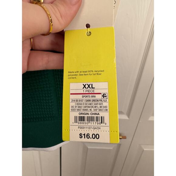NWT! Target All in Motion Green longline sports bra - Picture 6 of 8